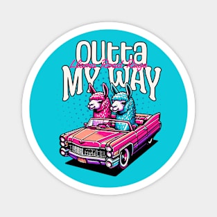 Outta my Way - Road rage - Llama Magnet